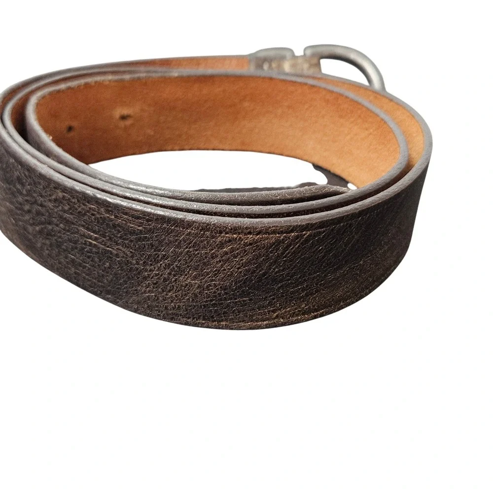 Ann Taylor LOFT Brown Textured Leather Belt‎ Double Oval  display picture 1